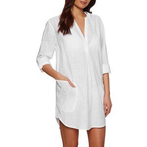 Seafolly Boyfriend Beach Shirt White LG